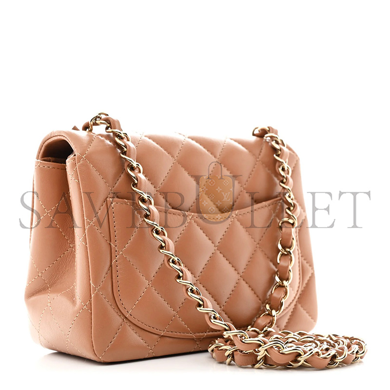 CHANEL MASTER MINI CLASSIC SQUARE FLAP LAMBSKIN HARDWARE AS1115 (17*13.5*8cm)